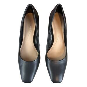 Alfani Tarah Pumps Women Size 8.5 M Black Step N Flex Leather Square Toe Heels